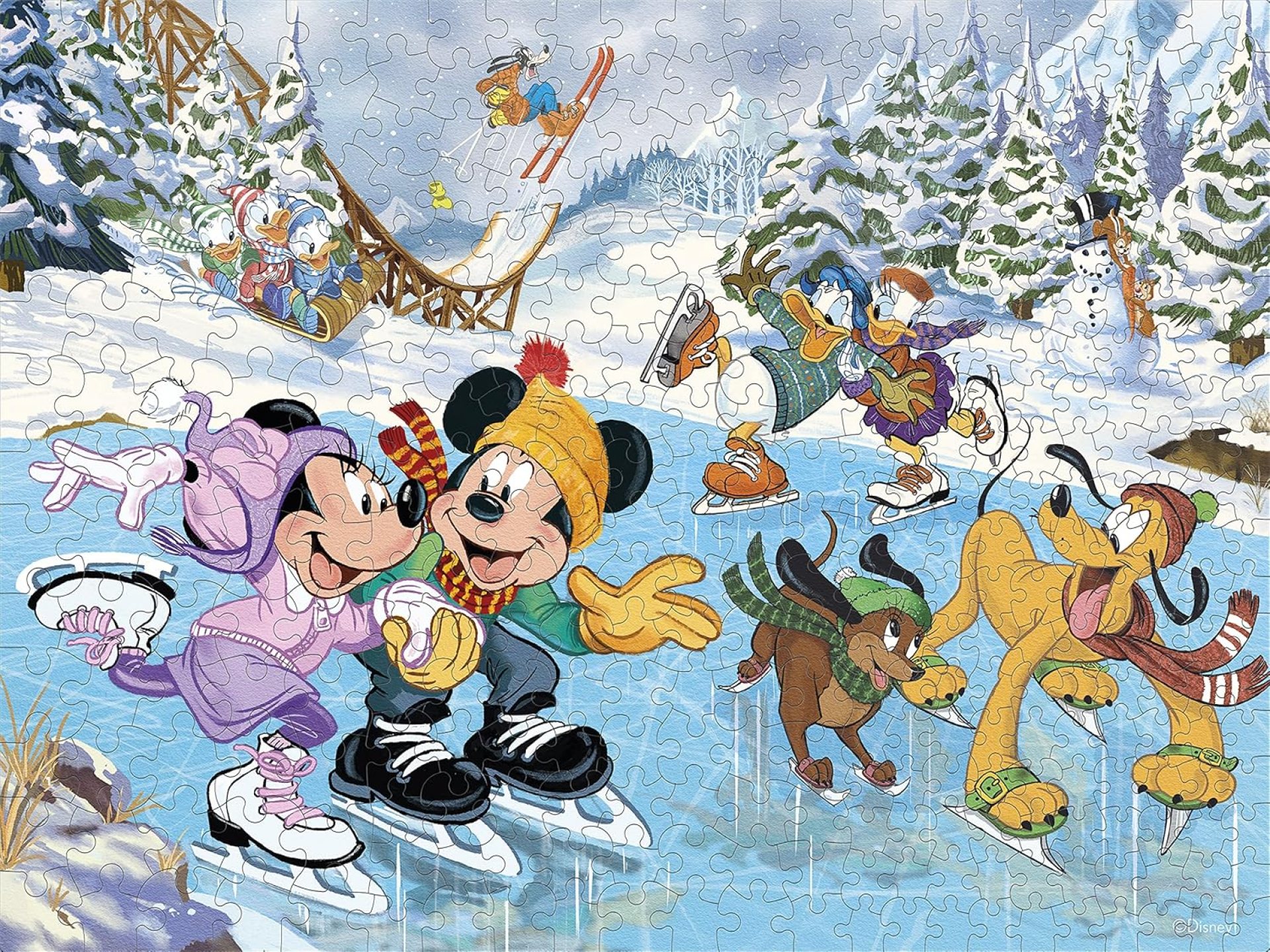 Ceaco – Disney Holiday – Together Time – Mickey & Minnie Skating – 400 Piece Jigsaw Puzzle Ceaco – Disney Holiday – Together Time – Mickey & Minnie Skating – 400 Piece Jigsaw Puzzle
