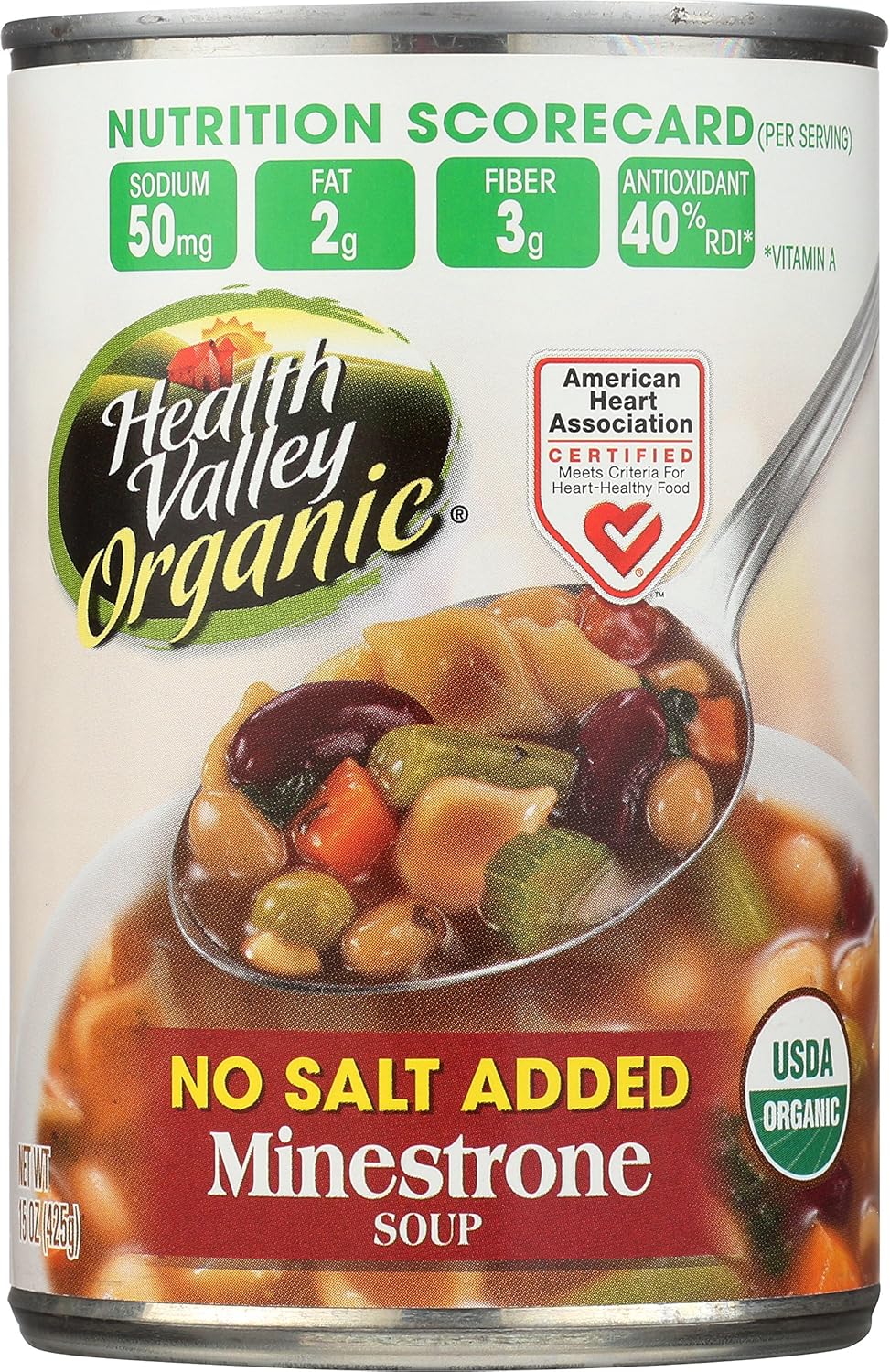 Health Valley Organic No Salt Added Soup, Minestrone, 15 Ounce Health Valley Organic No Salt Added Soup, Minestrone, 15 Ounce