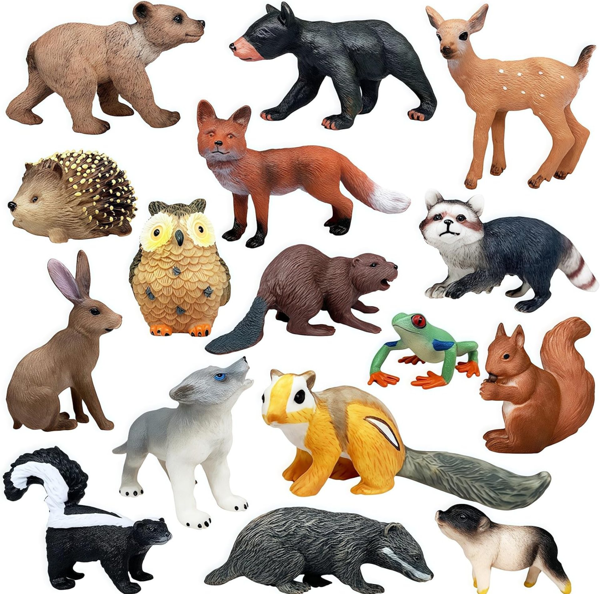 Gemini&Genius 16PCS Woodland Animal Baby Toys, Soild Plastic Forest Animals Educational Toy Figures, Cake Toppers Cupcake Toppers and Gifts for Kids Gemini&Genius 16PCS Woodland Animal Baby Toys, Soild Plastic Forest Animals Educational Toy Figures, Cake Toppers Cupcake Toppers and Gifts for Kids