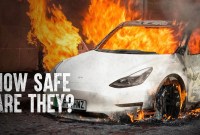 Electric Car Erupts In Flames Electric Car Erupts In Flames