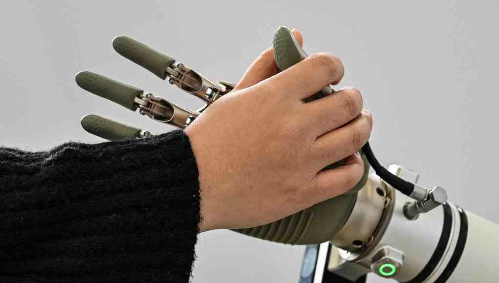 Mano humana sosteniendo la mano de un brazo robótico con dedos articulados, en un gesto que simboliza la conexión entre humanos y tecnología. El fondo es neutro y la escena transmite colaboración o empatía entre humano y máquina. Mano humana sosteniendo la mano de un brazo robótico con dedos articulados, en un gesto que simboliza la conexión entre humanos y tecnología. El fondo es neutro y la escena transmite colaboración o empatía entre humano y máquina.