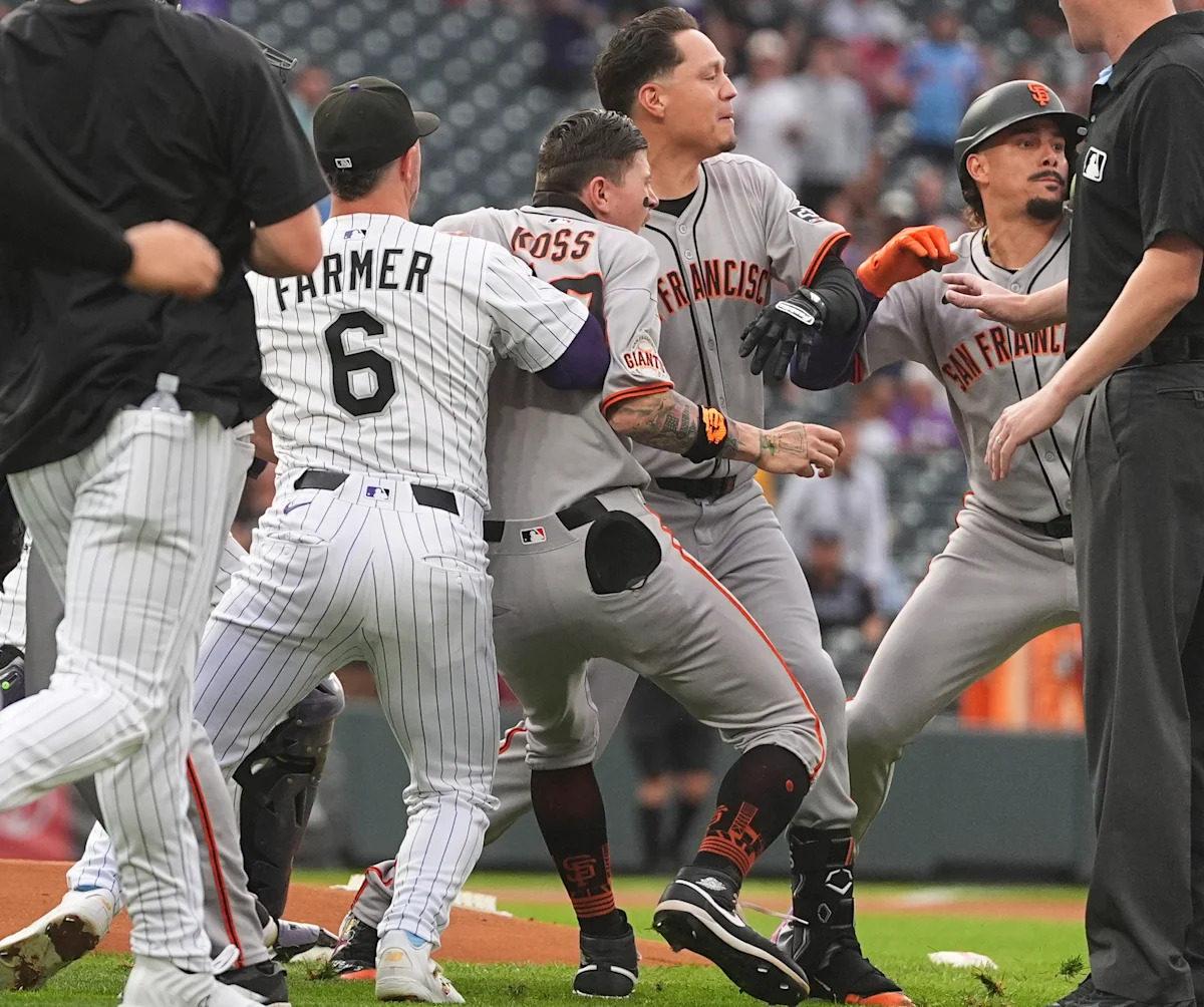 Benches-clearing brawl breaks out after Giants’ Rafael Devers hits early home run off Rockies pitcher Kyle Freeland Benches-clearing brawl breaks out after Giants’ Rafael Devers hits early home run off Rockies pitcher Kyle Freeland