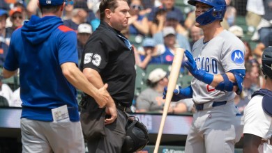 The referee MLB Derek Thomas obtains a 3rd strike error, aggravates things with a rapid ejection of Nico Hoerner of Cubs The referee MLB Derek Thomas obtains a 3rd strike error, aggravates things with a rapid ejection of Nico Hoerner of Cubs