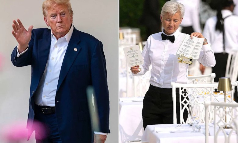 Donald Trump overhangs the terrace of the white house rose garden, and his new controversial name has a very mar-a-lago twist Donald Trump overhangs the terrace of the white house rose garden, and his new controversial name has a very mar-a-lago twist