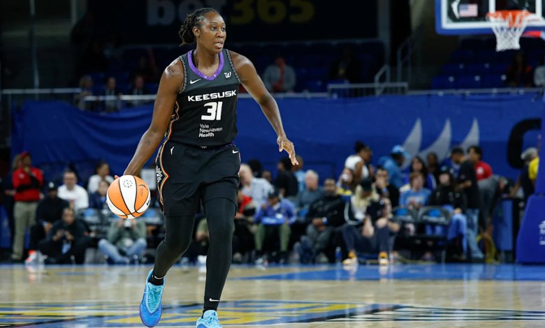 Sun Center Tina Charles receives the Dawn Staley Community Leadership Award Prize Sun Center Tina Charles receives the Dawn Staley Community Leadership Award Prize