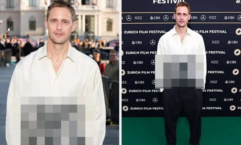 People cannot stop talking about the nsfw silk shirt of Alexander Skarsgård at the Zurich Film Festival People cannot stop talking about the nsfw silk shirt of Alexander Skarsgård at the Zurich Film Festival