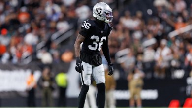 Raiders CB Kyu Blu Kelly out with knee injury, Broncos-Raiders tied 7-7 Raiders CB Kyu Blu Kelly out with knee injury, Broncos-Raiders tied 7-7