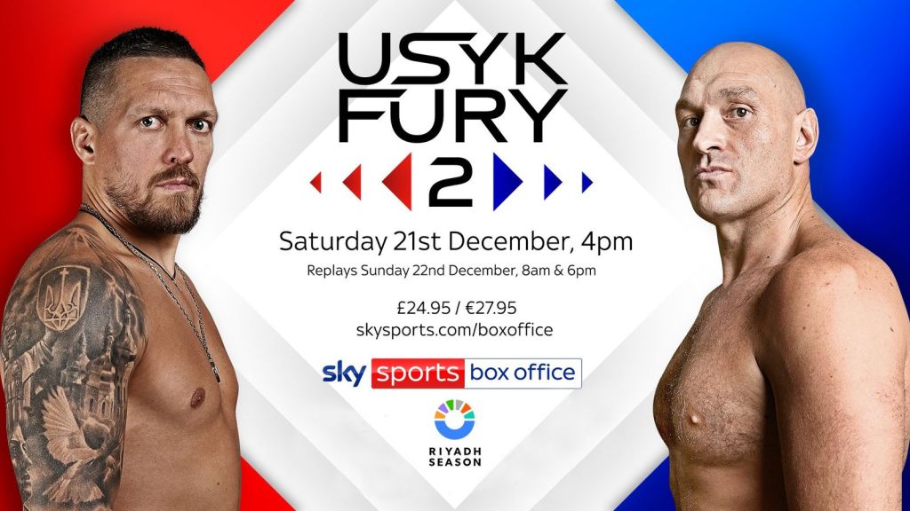 Usyk vs Fury 2: Fight date, UK time, location, undercard, ring walks, odds and how to watch or stream with Sky Sports | Boxing News Usyk vs Fury 2: Fight date, UK time, location, undercard, ring walks, odds and how to watch or stream with Sky Sports | Boxing News