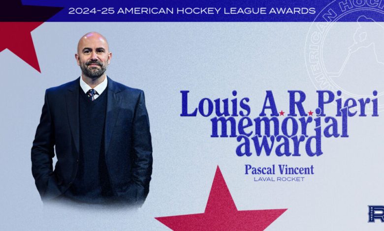 Vincent was selected as AHL Outstanding Coach for 2024-25 | theahl.com Vincent was selected as AHL Outstanding Coach for 2024-25 | theahl.com