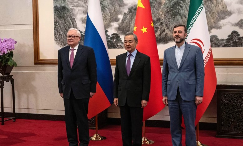 Russia, China and Iran call for ending sanctions against Iran and resume nuclear talks Russia, China and Iran call for ending sanctions against Iran and resume nuclear talks