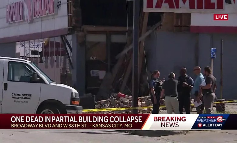 A dead man in Kansas City, a critical part of the roof collapses A dead man in Kansas City, a critical part of the roof collapses