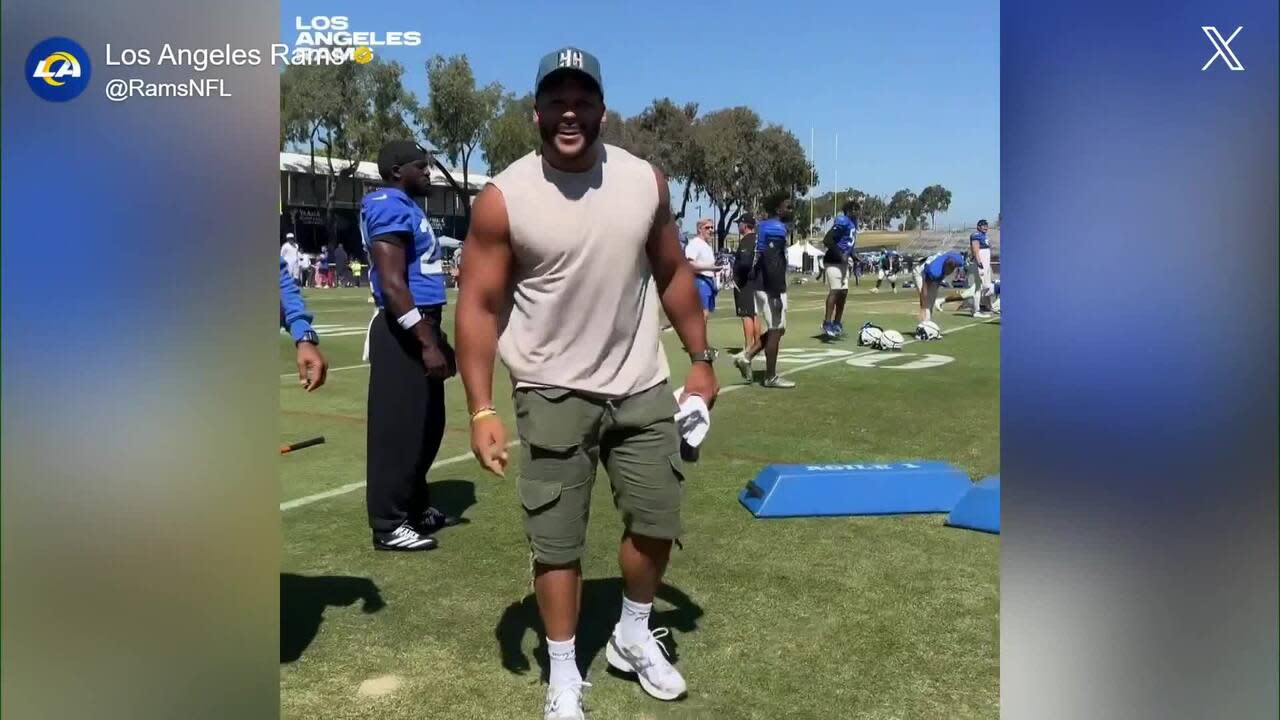 Mike LaFleur on Aaron Donald: ‘He just puts a smile on your face’ Mike LaFleur on Aaron Donald: ‘He just puts a smile on your face’