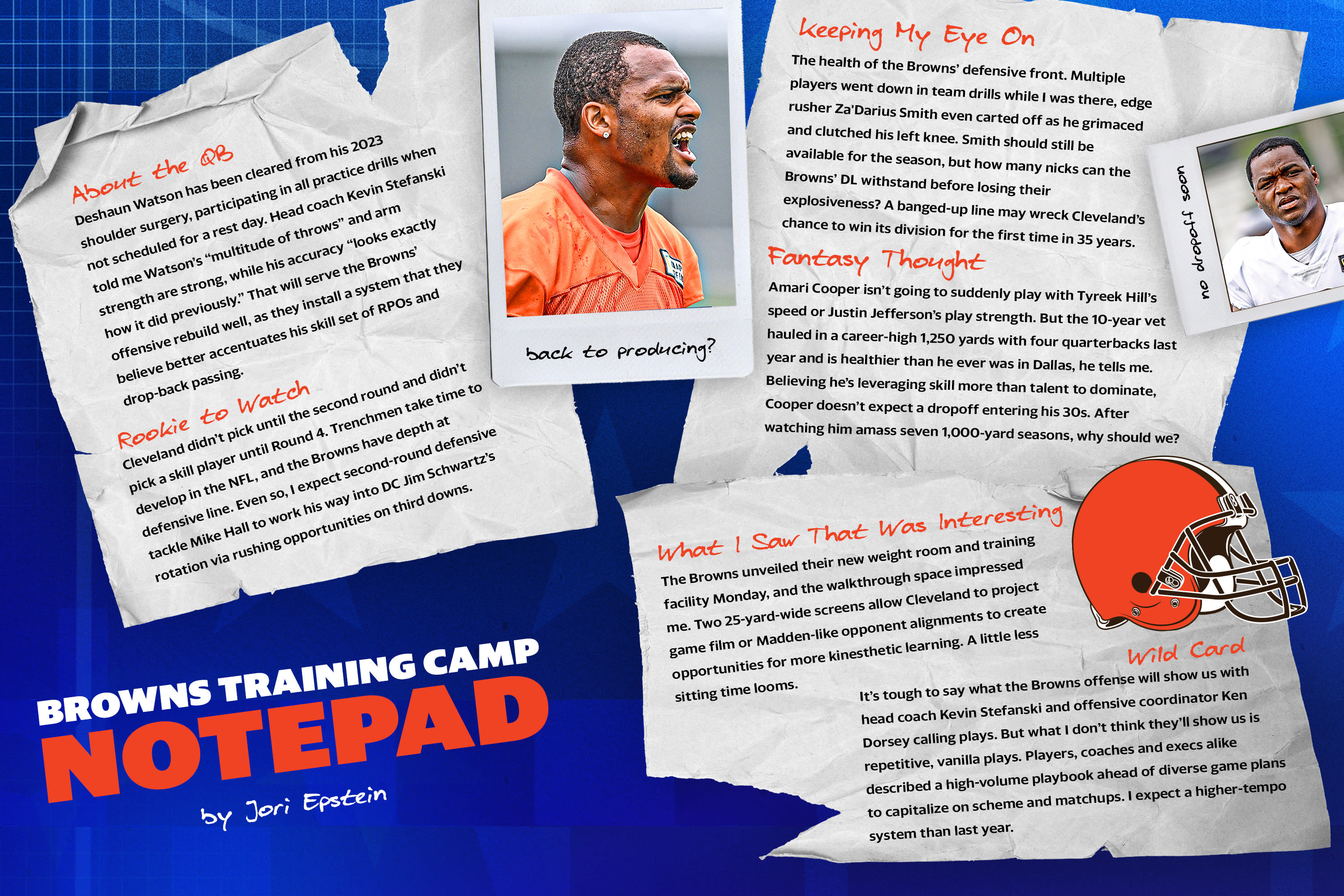 NFL training camp notepad: Deshaun Watson looks like the QB of old, per Browns — and they need him to be NFL training camp notepad: Deshaun Watson looks like the QB of old, per Browns — and they need him to be