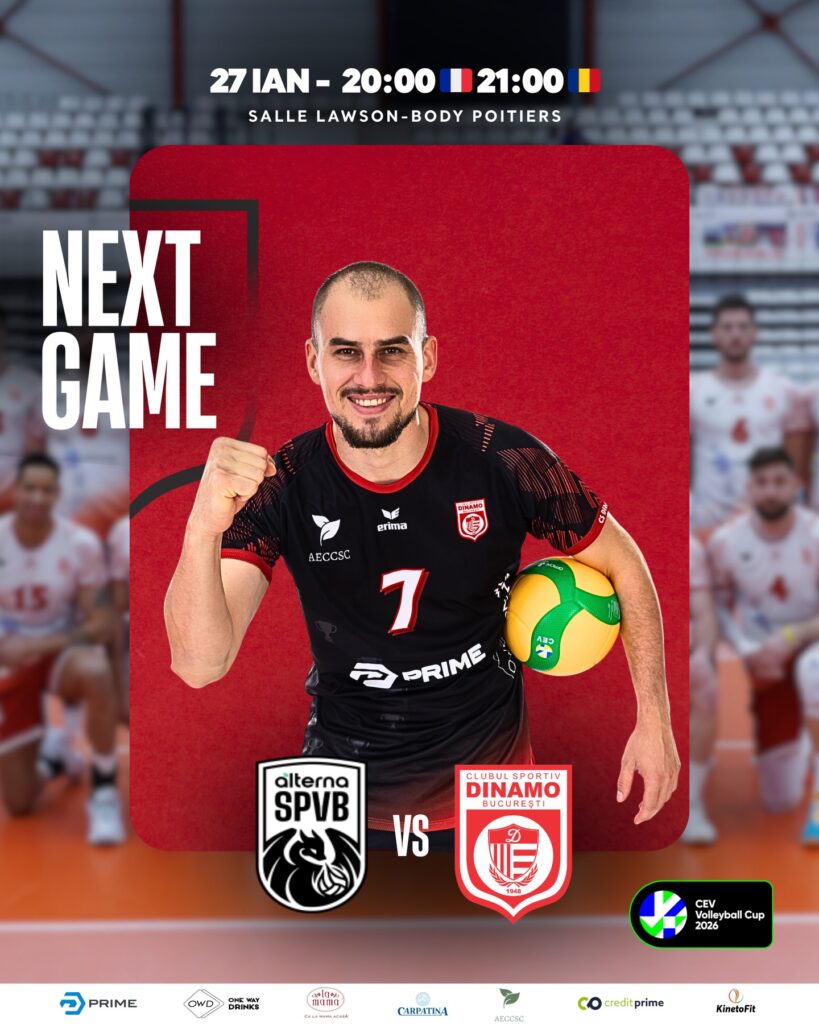 Dinamo înfruntă Poitiers în Franța pentru un loc în sferturile CEV Cup! Dinamo înfruntă Poitiers în Franța pentru un loc în sferturile CEV Cup!