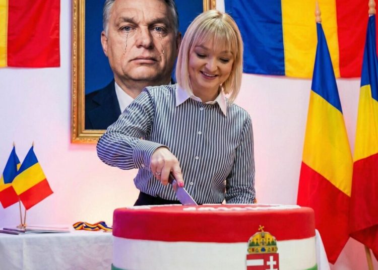 Deputata AUR Lidia Vadim Tudor șochează: tăie un tort cu steagul Ungariei! Deputata AUR Lidia Vadim Tudor șochează: tăie un tort cu steagul Ungariei!