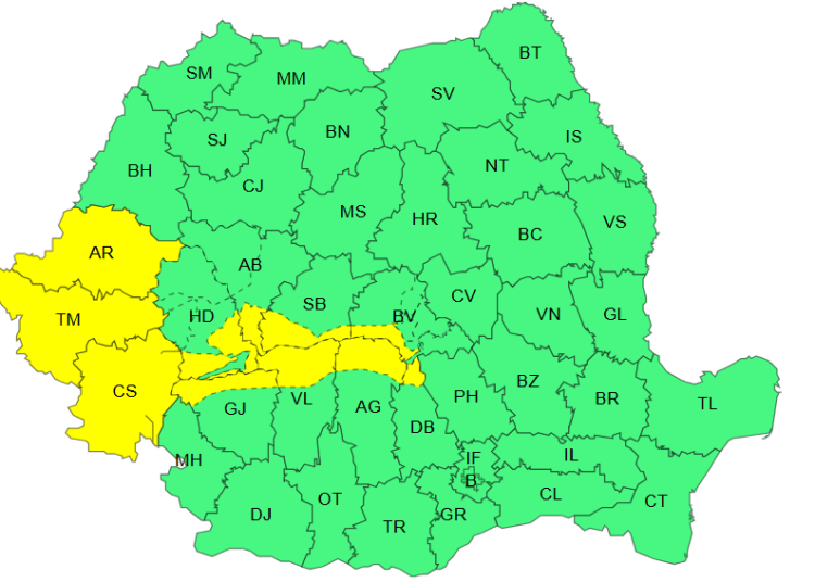 Avertizare ANM: Cod Galben de vânt puternic în aceste zone! Avertizare ANM: Cod Galben de vânt puternic în aceste zone!
