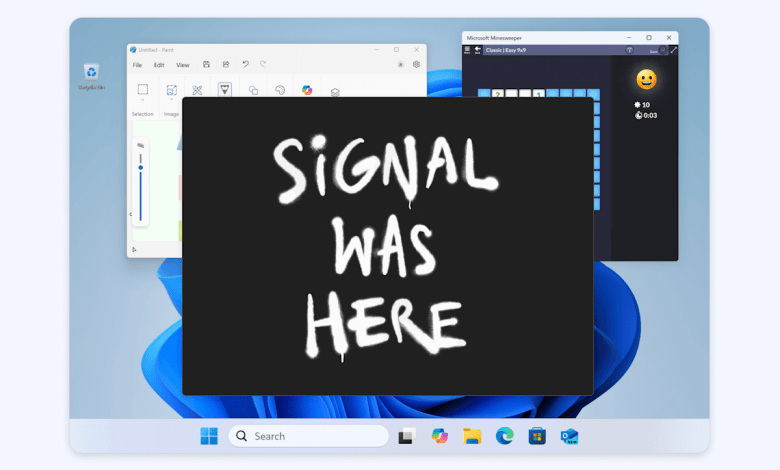 The signal will block Microsoft reminder of the entry on your texts The signal will block Microsoft reminder of the entry on your texts