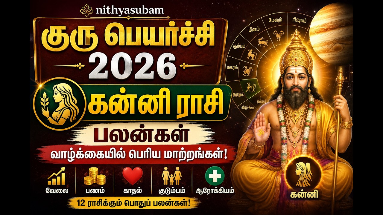 கன்னி ராசி குரு பெயர்ச்சி 2026 | வாழ்க்கையை மாற்றும் பலன்கள் | Guru Peyarchi 2026 Kanni Rasi கன்னி ராசி குரு பெயர்ச்சி 2026 | வாழ்க்கையை மாற்றும் பலன்கள் | Guru Peyarchi 2026 Kanni Rasi