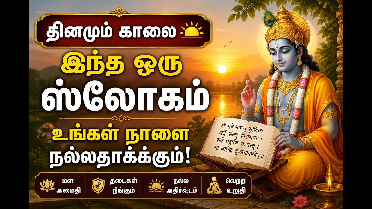 தினமும் காலை சொல்ல வேண்டிய சக்திவாய்ந்த ஸ்லோகம் தினமும் காலை சொல்ல வேண்டிய சக்திவாய்ந்த ஸ்லோகம்