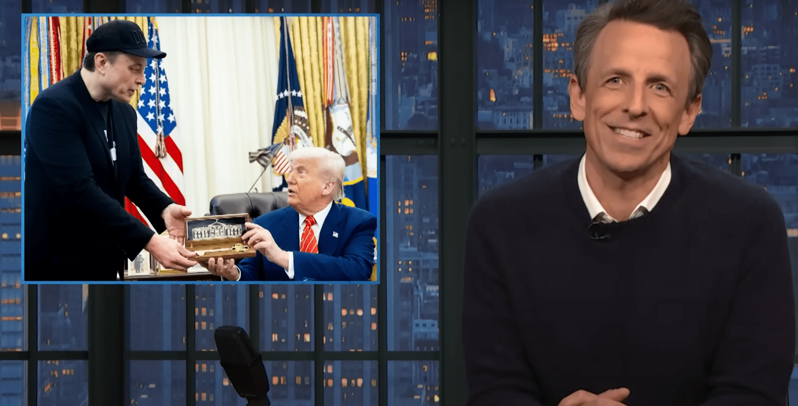 ‘Classic Trump’ Farewell Gift To Elon Musk Gets The Seth Meyers Treatment ‘Classic Trump’ Farewell Gift To Elon Musk Gets The Seth Meyers Treatment