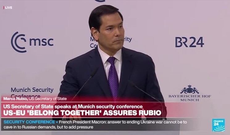 Marco Rubio la Conferința de Securitate de la München pledând pentru o Europa puternică, alianță SUA-Europa și reformă ONU eficientă. | sursa foto: News.ro Marco Rubio la Conferința de Securitate de la München pledând pentru o Europa puternică, alianță SUA-Europa și reformă ONU eficientă. | sursa foto: News.ro