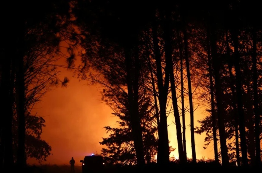 Fum dens și flăcări în pădurea Landes cu pompieri și evacuări incendiu în curs, fără pagube materiale incendiu majore. | sursa foto: News.ro Fum dens și flăcări în pădurea Landes cu pompieri și evacuări incendiu în curs, fără pagube materiale incendiu majore. | sursa foto: News.ro