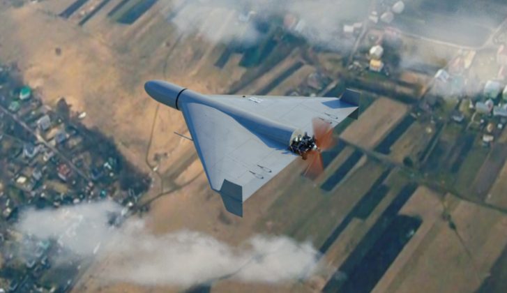 Drona rusească doborâtă în zbor de forțele ucrainene în timpul atacurilor drone Ucraina din Revelion 2026, cu fum și flăcări. | sursa foto: Economica Drona rusească doborâtă în zbor de forțele ucrainene în timpul atacurilor drone Ucraina din Revelion 2026, cu fum și flăcări. | sursa foto: Economica