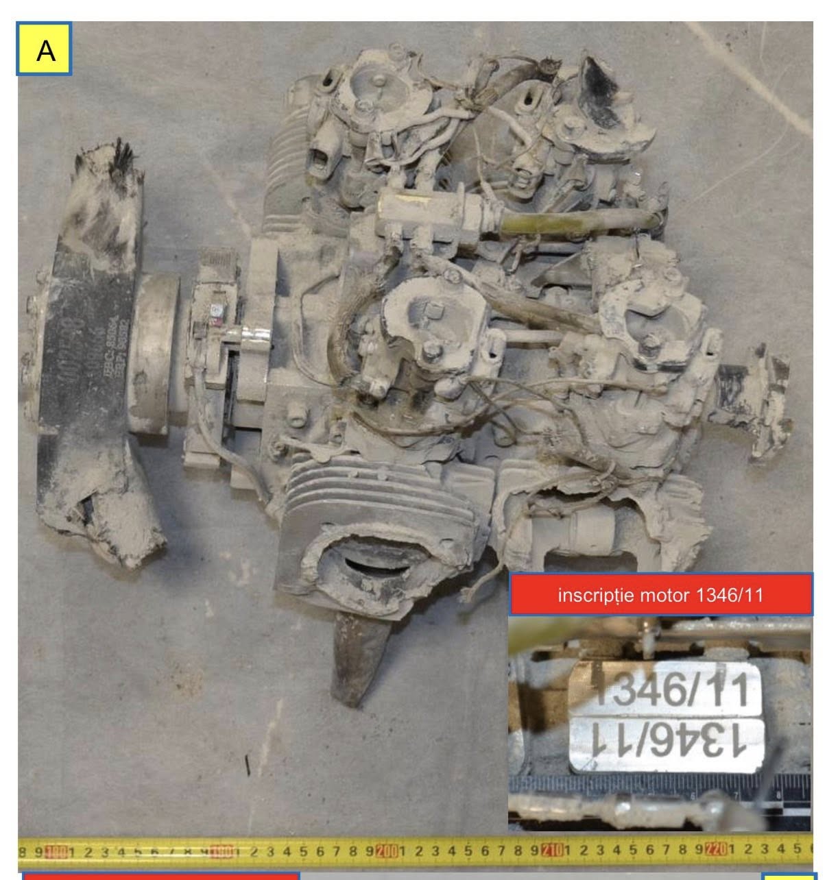 Fragmente metalice cu inscripții chirilice „ГЕРАН-2” recuperate după prăbușirea dronei Geran-2, anchetă prăbușire și securitate națională România. | sursa foto: G4Media Fragmente metalice cu inscripții chirilice „ГЕРАН-2” recuperate după prăbușirea dronei Geran-2, anchetă prăbușire și securitate națională România. | sursa foto: G4Media