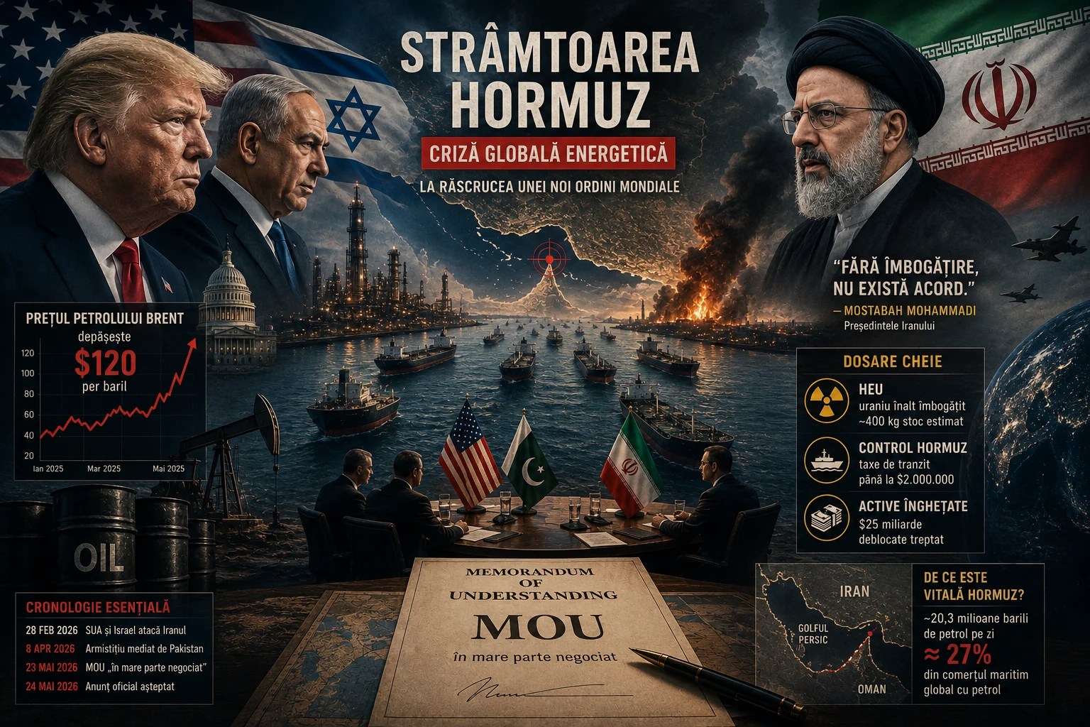 Harta Strâmtorii Hormuz cu nave militare și simboluri nucleare, ilustrând negocierile Iran SUA pentru uraniu înalt îmbogățit și controlul strategic al zonei. | sursa foto: Adevarul Harta Strâmtorii Hormuz cu nave militare și simboluri nucleare, ilustrând negocierile Iran SUA pentru uraniu înalt îmbogățit și controlul strategic al zonei. | sursa foto: Adevarul