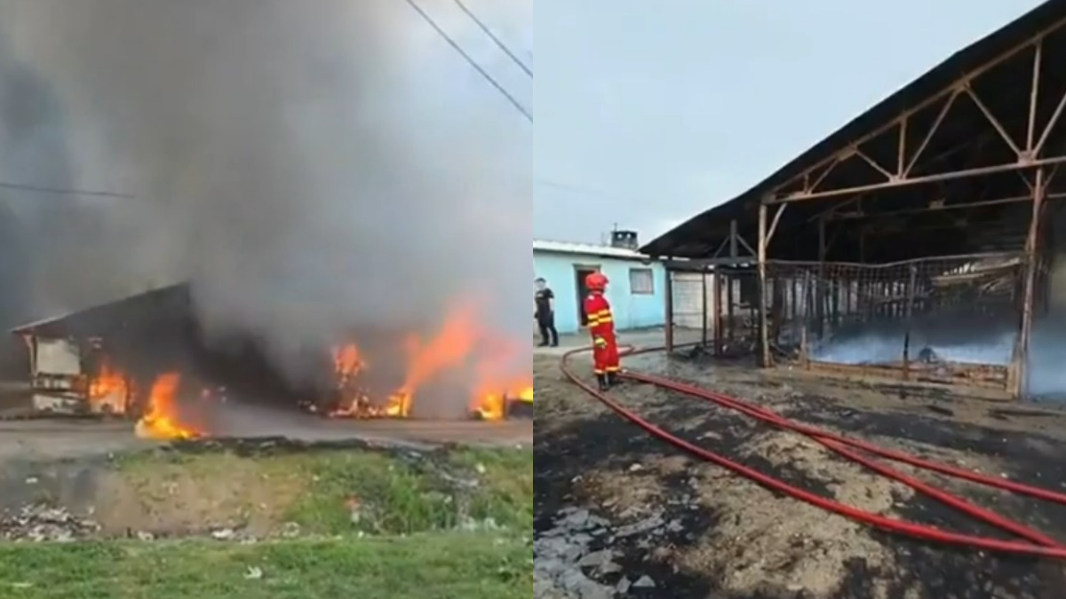 Flăcări și fum ridicându-se de la depozit lemne în Orăștie, cu pompieri intervenind pentru incendiu locuințe sociale Orăștie și sprijin autorități. | sursa foto: WowBiz Flăcări și fum ridicându-se de la depozit lemne în Orăștie, cu pompieri intervenind pentru incendiu locuințe sociale Orăștie și sprijin autorități. | sursa foto: WowBiz