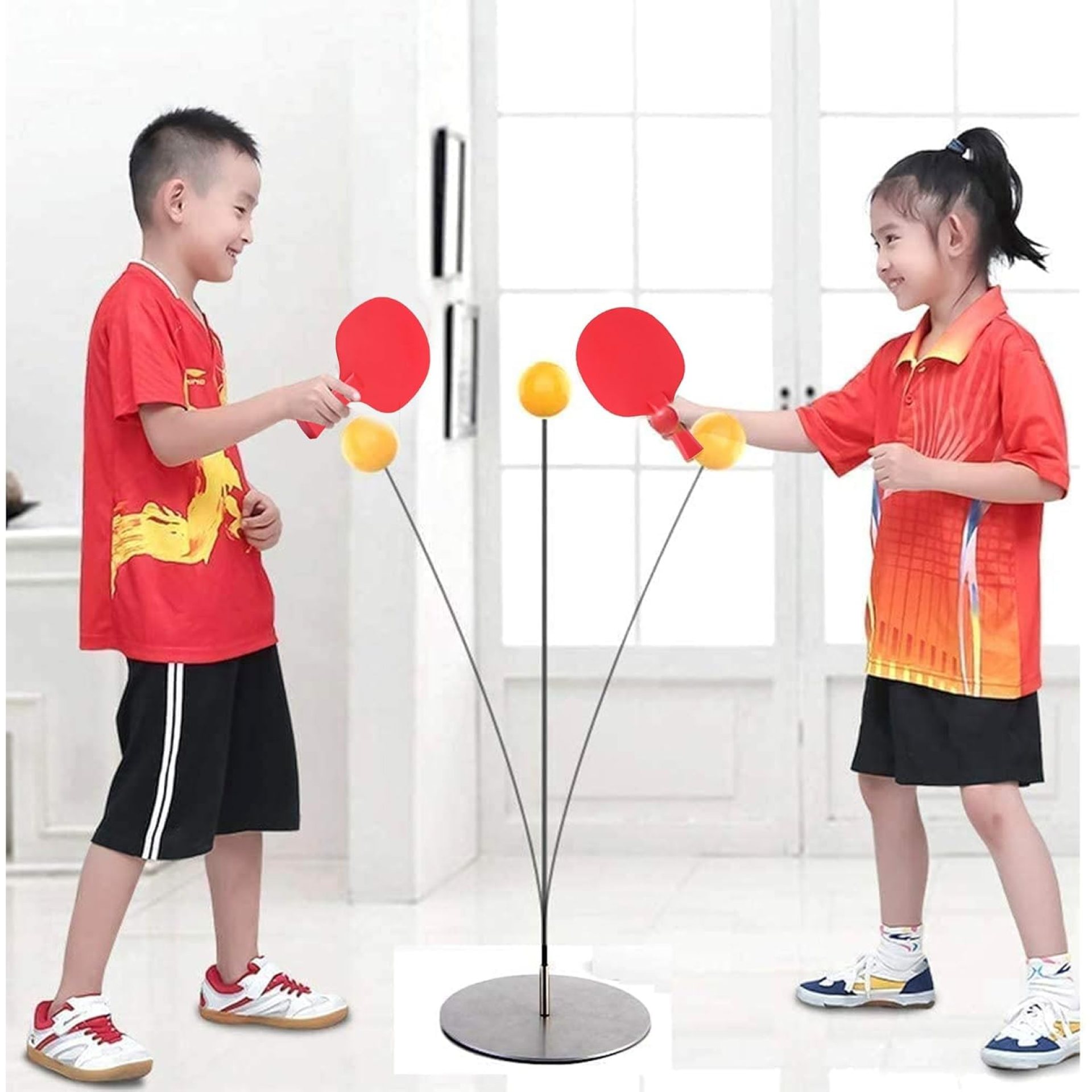 Kidology Light Table Tennis Self Training Indoor Gaming 2 Racket&4 Practice Ping Pong Ball Parent Child Interaction Indoor Toys for Kids Fun Party Game Sports Toy,Multicolor Kidology Light Table Tennis Self Training Indoor Gaming 2 Racket&4 Practice Ping Pong Ball Parent Child Interaction Indoor Toys for Kids Fun Party Game Sports Toy,Multicolor