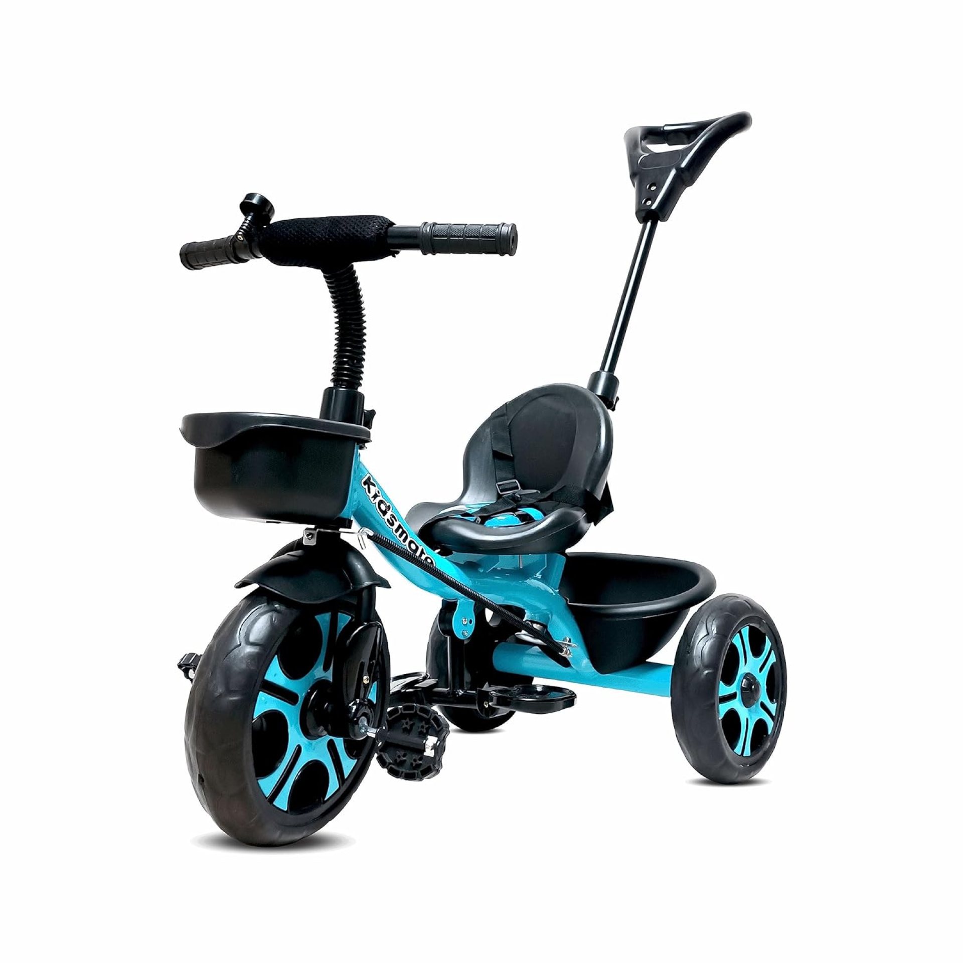 Kidsmate Junior Tricycle for Kids with Parental Control | Cycle for Kids 1-4 Years | Baby Cycle | Bicycle for Kids with Storage Basket, Cushion Seat and Seat Belt Carrying Capacity 30 Kgs (Blue) Kidsmate Junior Tricycle for Kids with Parental Control | Cycle for Kids 1-4 Years | Baby Cycle | Bicycle for Kids with Storage Basket, Cushion Seat and Seat Belt Carrying Capacity 30 Kgs (Blue)