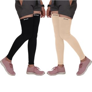 Jimmox Unisex Leg Sleeves for Men & Women Compression Sports Leg Covers Non-Slip Full-Length with UPF 50+ Sun Protection Breathable & Stretchable for Cycling Running Exercising & Outdoor Activities
