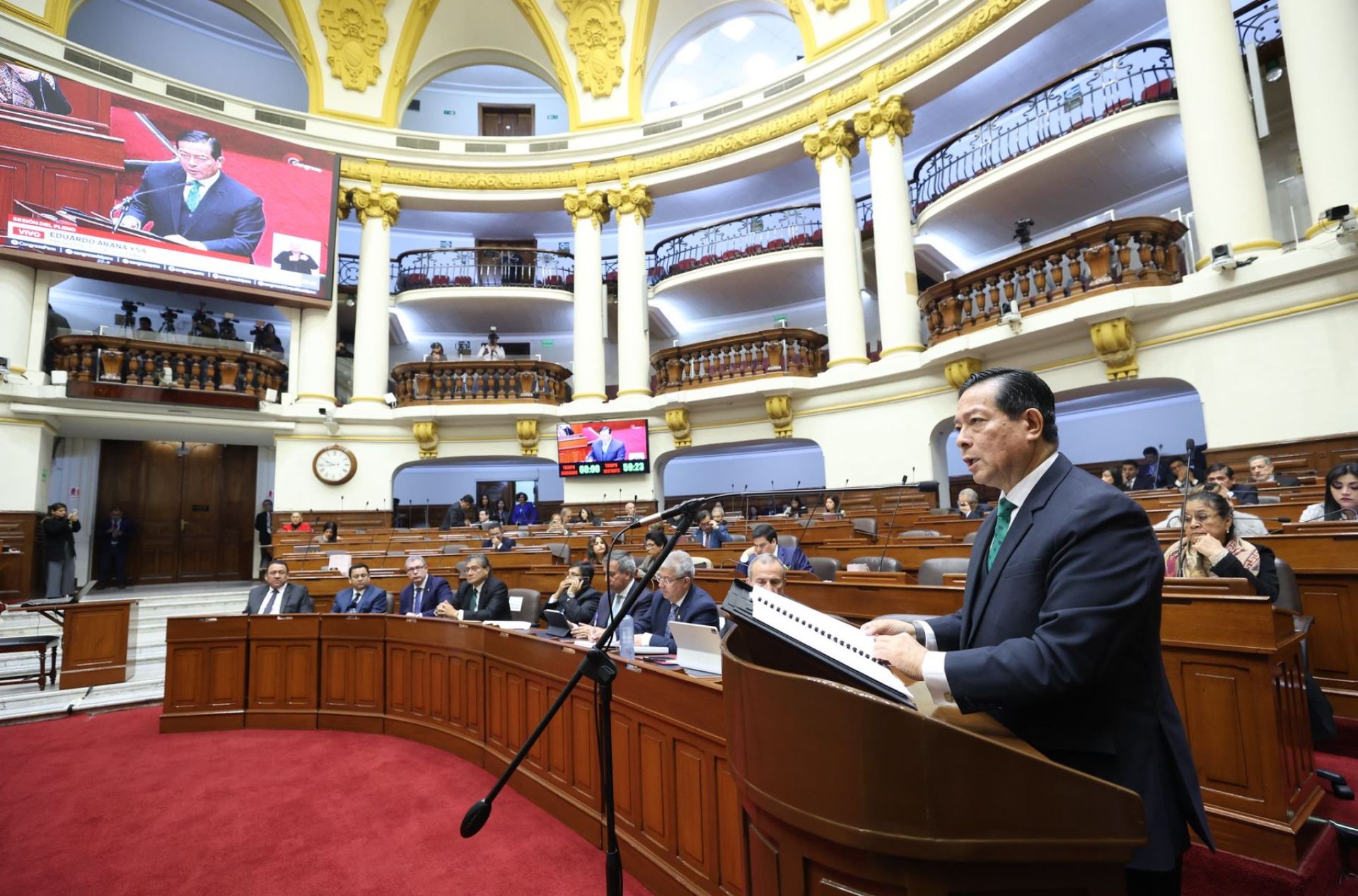 Gabinete del Congreso expone sus principales anuncios en busca del voto de confianza Gabinete del Congreso expone sus principales anuncios en busca del voto de confianza
