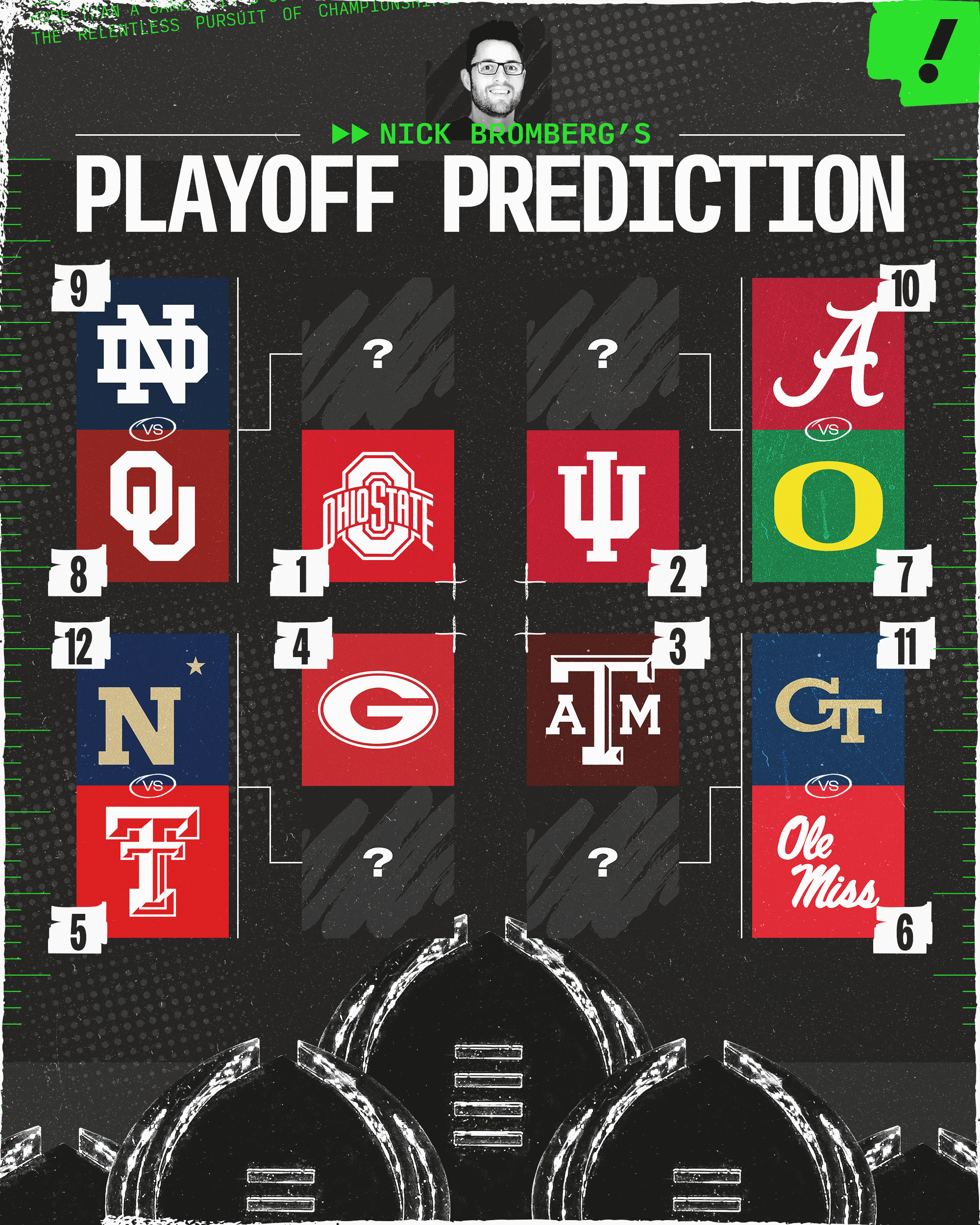 Here's what the College Football Playoff picture looks like after Week 12. (Bruno Rouby/Yahoo Sports)
