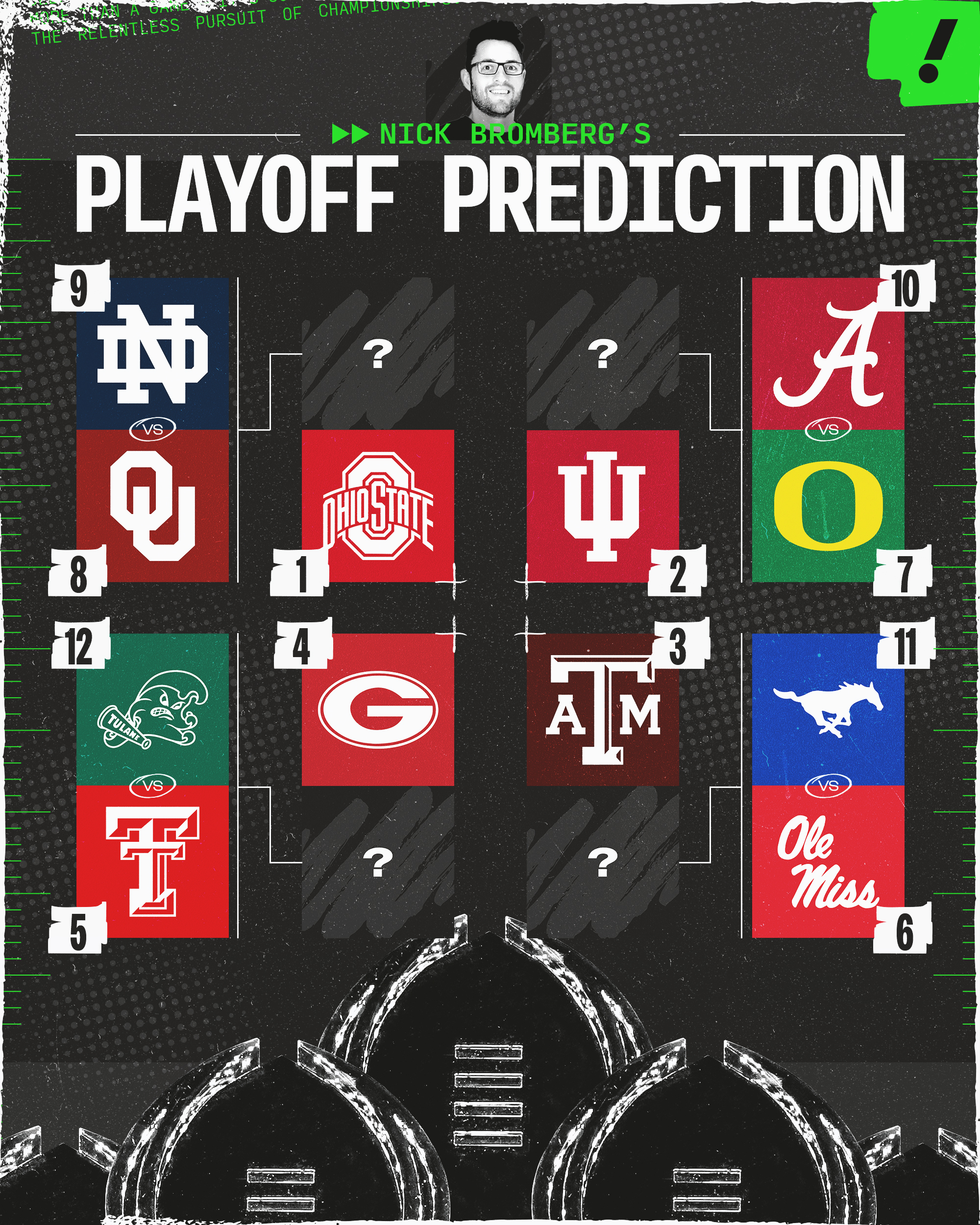 Here's the latest College Football Playoff projection. (Bruno Rouby/Yahoo Sports)