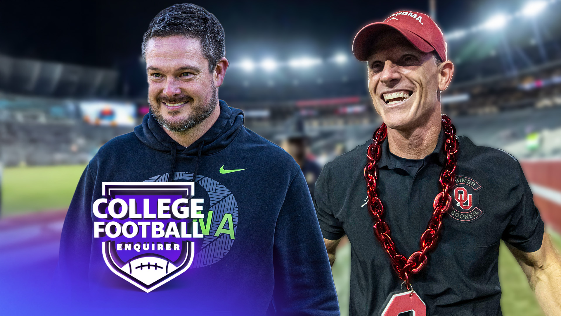 Oregon head coach Dan Lanning. Oklahoma head coach Brent Venables.AP Photo/Vasha HuntPhoto by Tom Hauck/Getty Images