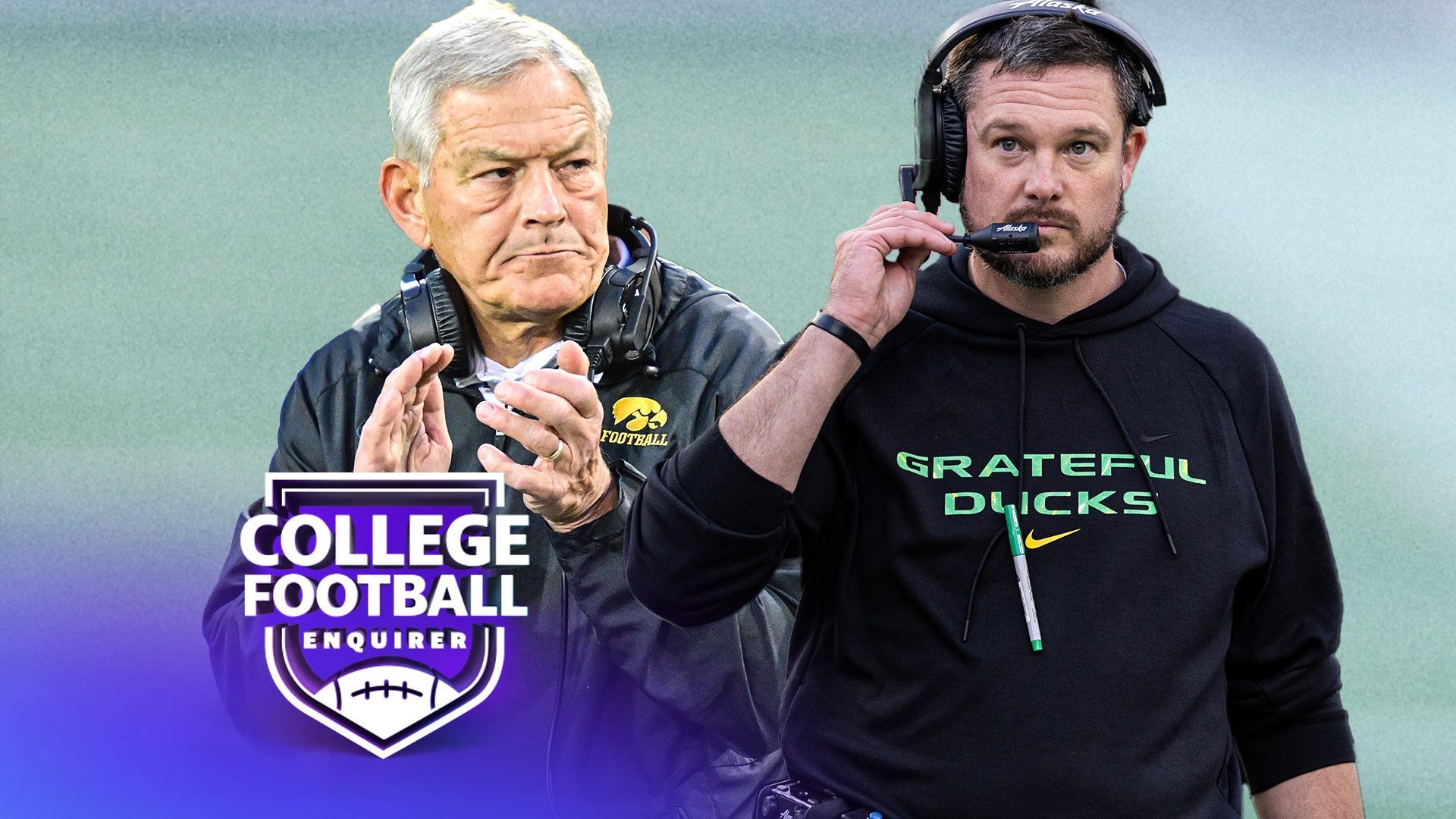 Oregon's Dan Lanning and Iowa's Kirk FerentzPhoto by Tom Hauck/Getty ImagesPhoto by Keith Gillett/Icon Sportswire via Getty ImagesPhoto by Matthew Holst/Getty Images