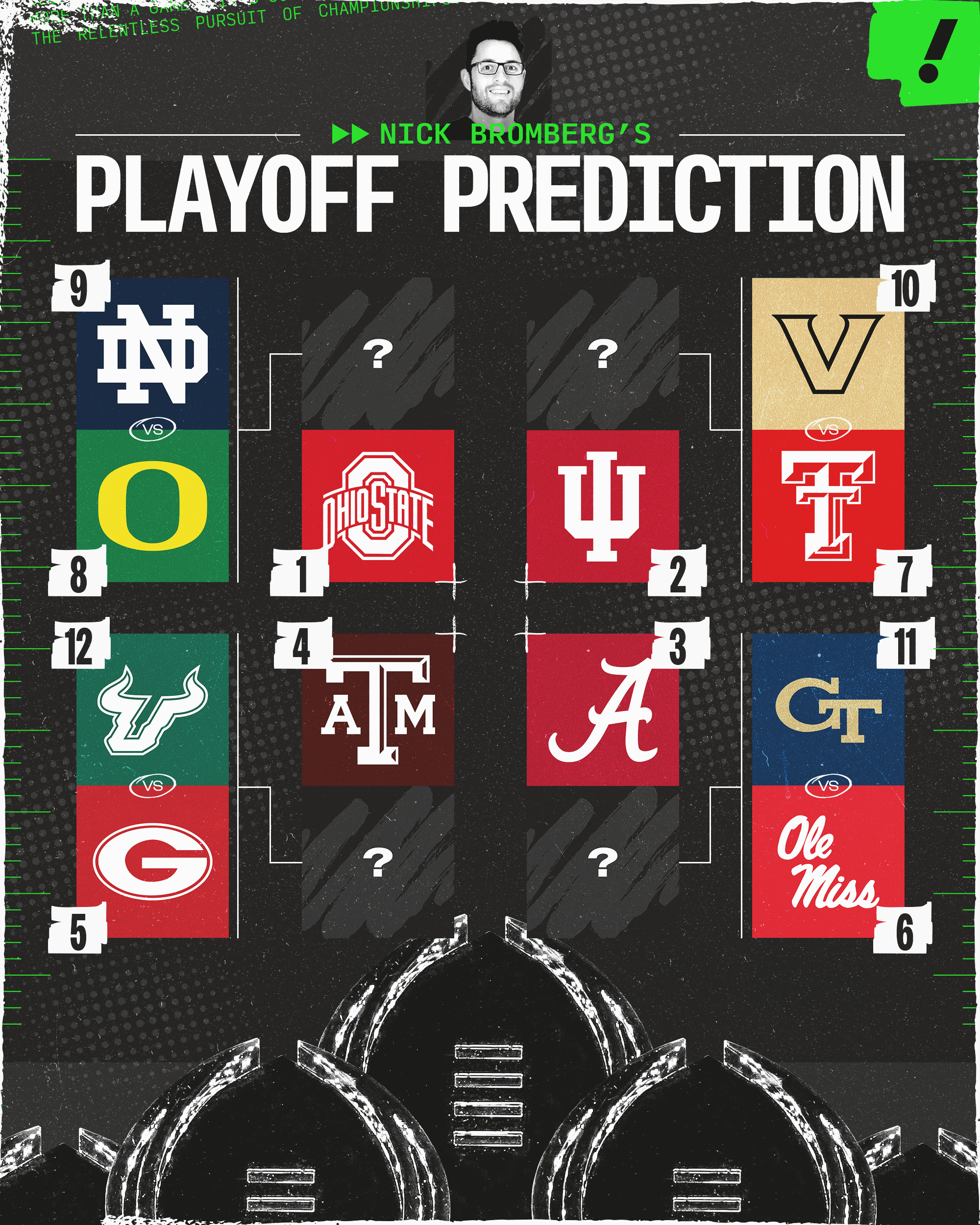 Here's what the projected College Football Playoff picture looks like. (Bruno Rouby/Yahoo Sports)