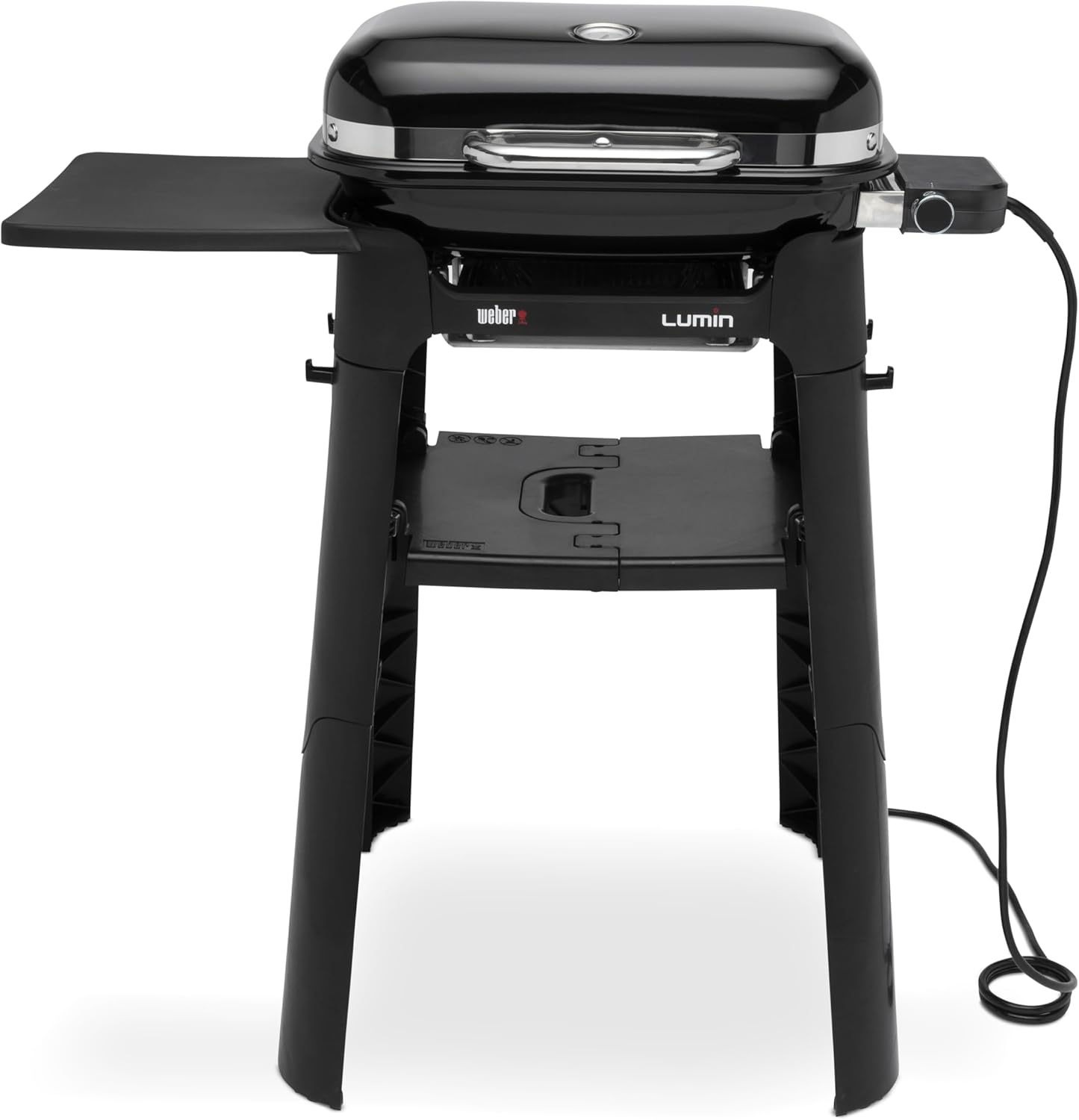 Weber Lumin Compact Barbecue Elettrico con Stand, Griglia di Cottura 43 x 32cm, Portatile, Raggiunge 315 °C, Versatile - per Rosolare, Affumicare, Cuocere al Vapore, Scongelare - Nero (91010953)