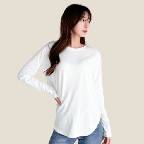 추천상품 긴장감 없고 편안함의 결합: 루나인 찰랑 슬림핏 긴팔티 롱 추천상품 긴장감 없고 편안함의 결합: 루나인 찰랑 슬림핏 긴팔티 롱