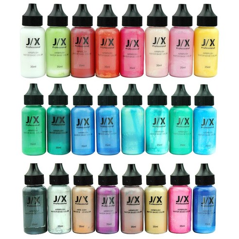 추천제품 J.X Professional 수성 에어브러쉬 물감 워터베이스 컬러 35ml 일반색 24종 추천제품 J.X Professional 수성 에어브러쉬 물감 워터베이스 컬러 35ml 일반색 24종