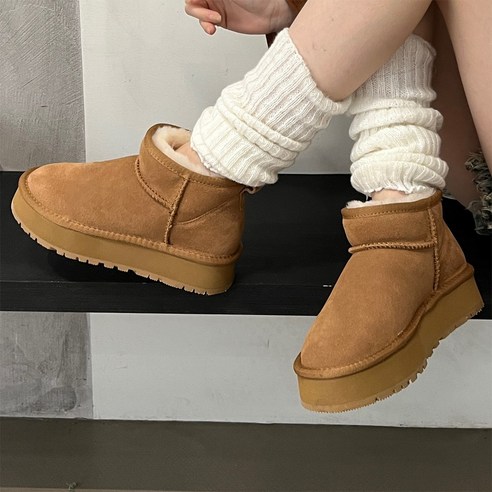 ugg어그부츠미니 추천상품 여성 천연소가죽 울트라 키높이 숏 앵클 통굽 어그 부츠 겨울 퍼 털 방한화 보온 신발 ugg어그부츠미니 추천상품 여성 천연소가죽 울트라 키높이 숏 앵클 통굽 어그 부츠 겨울 퍼 털 방한화 보온 신발