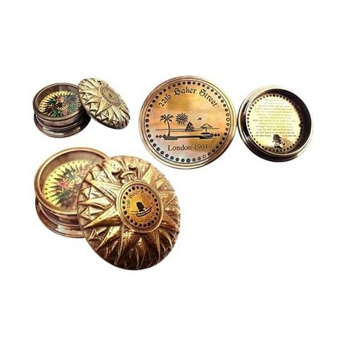 추천제품 Calvin Handicrafts 1312168 CH 캘빈 베이커 스트리트 황동 골동품 나침반 작은 해상 웨스트 런던 선물 캠핑 하이킹에 적합 해시계 추천제품 Calvin Handicrafts 1312168 CH 캘빈 베이커 스트리트 황동 골동품 나침반 작은 해상 웨스트 런던 선물 캠핑 하이킹에 적합 해시계