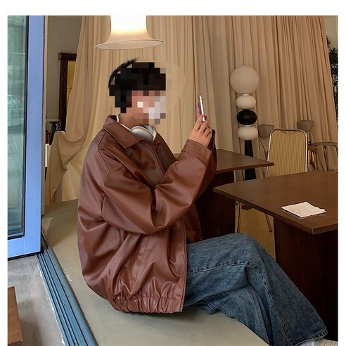 추천상품 고급 매력을 뽐내는 NiuBi 남녀 공용 오버핏 레더자켓 추천상품 고급 매력을 뽐내는 NiuBi 남녀 공용 오버핏 레더자켓