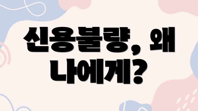 신용불량 충격! 원인 분석 & 극복 비책 신용불량 충격! 원인 분석 & 극복 비책
