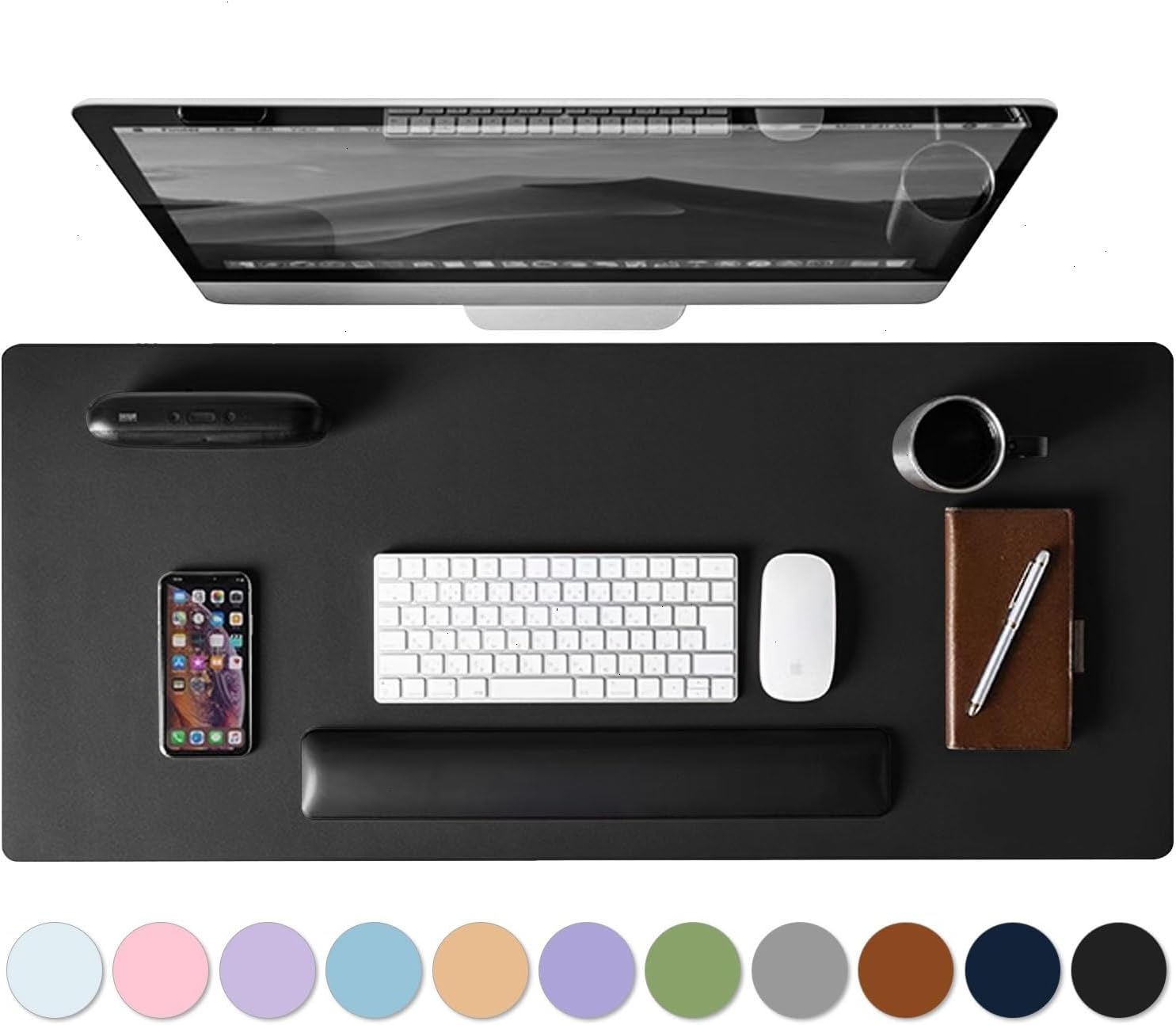 Leather Desk Pad Protector, Mouse Pad, Non-Slip Computer Mat for Desk, PU Leather Office Desk Mat for Home Office, Waterproof Laptop Desk Blotter Pad for Keyboard and Mouse, Black (13.7”X23.6”) Leather Desk Pad Protector, Mouse Pad, Non-Slip Computer Mat for Desk, PU Leather Office Desk Mat for Home Office, Waterproof Laptop Desk Blotter Pad for Keyboard and Mouse, Black (13.7”X23.6”)