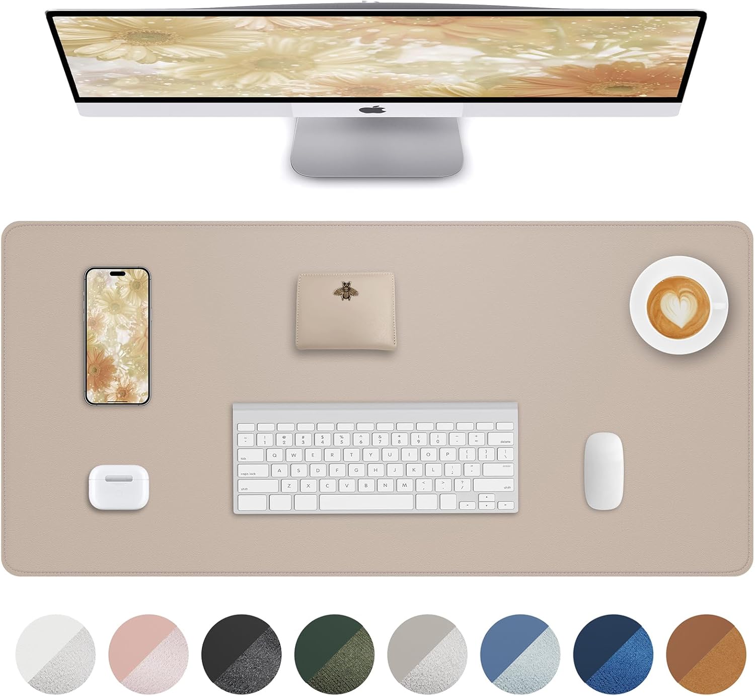 Leather Desk Pad Protector, Mouse Pad, Office Desk Mat, Non-Slip PU Leather Desk Blotter, Laptop Desk Pad, Waterproof Desk Writing Pad for Office and Home (Beige, 31.5″ x 15.7″) Leather Desk Pad Protector, Mouse Pad, Office Desk Mat, Non-Slip PU Leather Desk Blotter, Laptop Desk Pad, Waterproof Desk Writing Pad for Office and Home (Beige, 31.5″ x 15.7″)