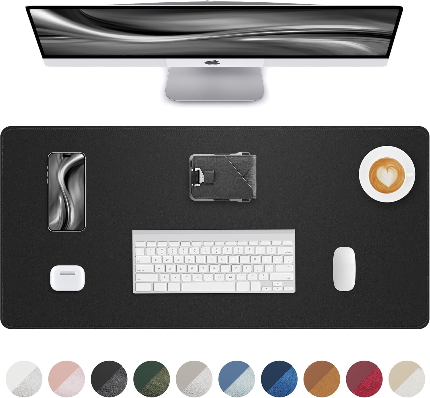 Leather Desk Pad Protector, Mouse Pad, Office Desk Mat, Non-Slip PU Leather Desk Blotter, Laptop Desk Pad, Waterproof Desk Writing Pad for Office and Home (Black, 31.5″ x 15.7″) Leather Desk Pad Protector, Mouse Pad, Office Desk Mat, Non-Slip PU Leather Desk Blotter, Laptop Desk Pad, Waterproof Desk Writing Pad for Office and Home (Black, 31.5″ x 15.7″)