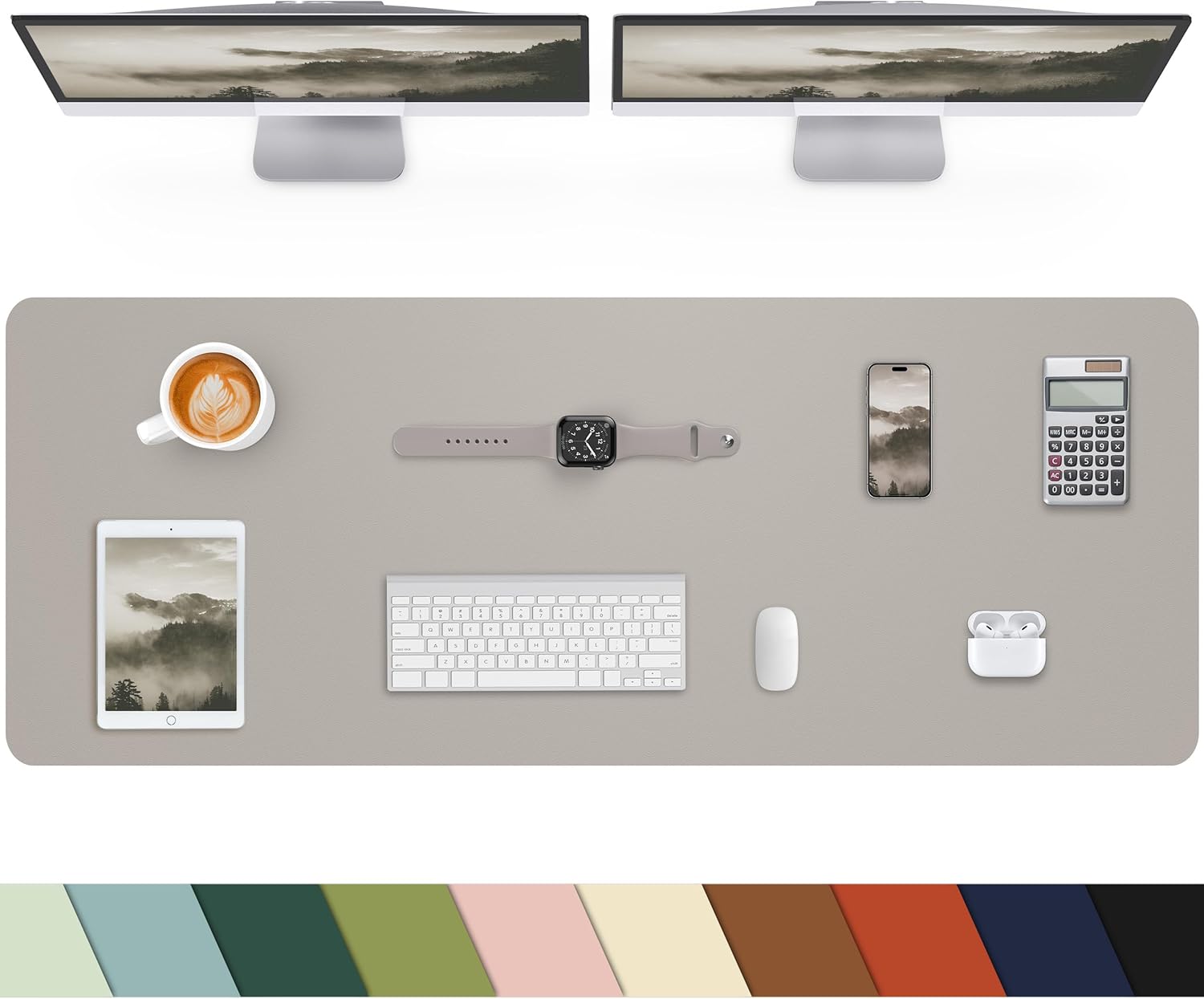 Leather Desk Pad Protector, Large Desk Mat, Mouse Pad, Non-Slip PU Leather Desk Blotter,Desk Cover mat,Desk mat for Keyboard and Mouse,Mat for Office&Home (Light Grey, 48″ x 17″) Leather Desk Pad Protector, Large Desk Mat, Mouse Pad, Non-Slip PU Leather Desk Blotter,Desk Cover mat,Desk mat for Keyboard and Mouse,Mat for Office&Home (Light Grey, 48″ x 17″)